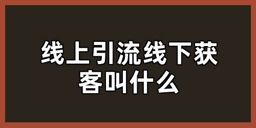 线上引流线下获客叫什么